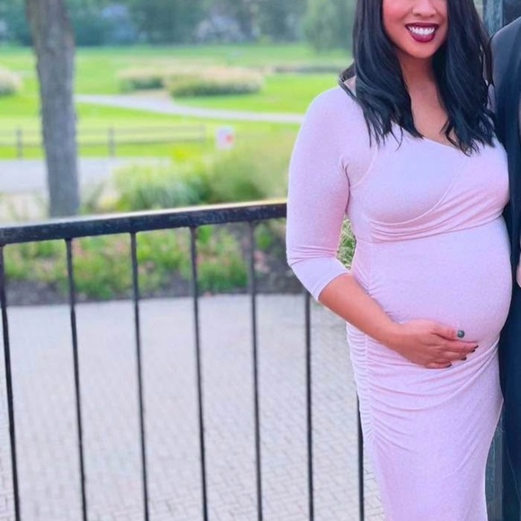 Pinkblush Purple Ribbed Long Sleeve Bodycon Dress - Picture 2 of 3